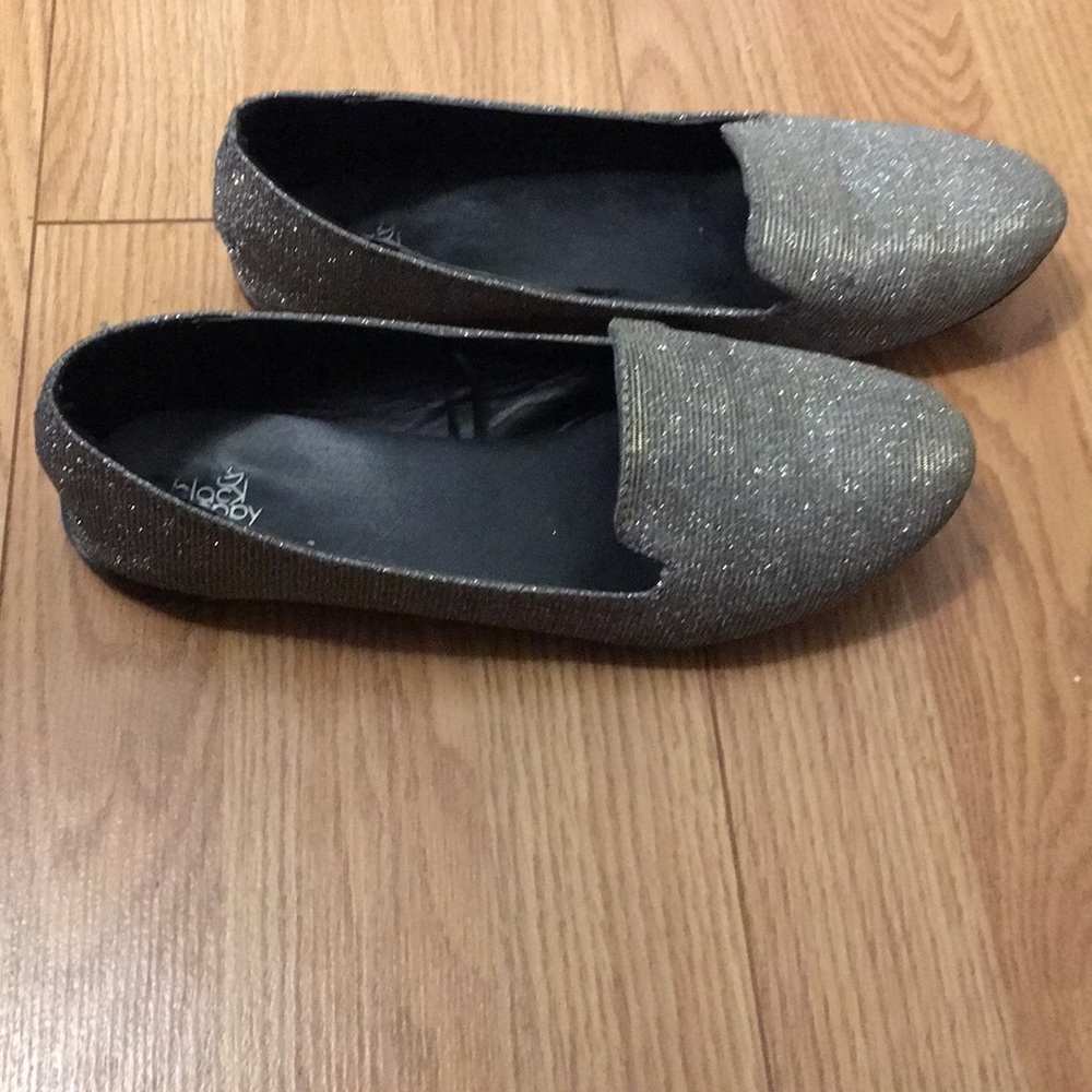 Black Poppy silver shoes